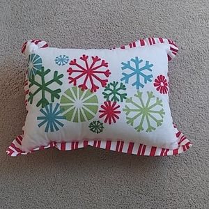 Target brand decorative pillow with snowflakes